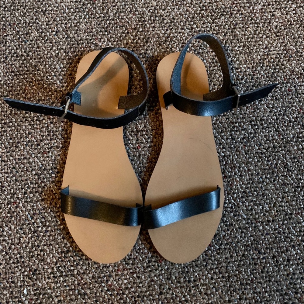Black J. Crew Ankle Strap Sandals